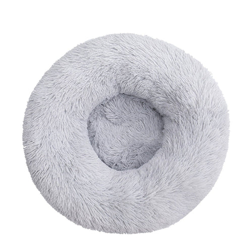 Darrahopens Pet Care > Dog Supplies Pet Dog Bed Bedding Warm Plush Round Comfortable Dog Nest Light Grey Large 90cm Large