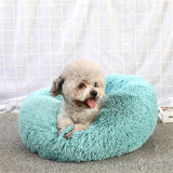 Darrahopens Pet Care > Dog Supplies Pet Dog Bedding Warm Plush Round Comfortable Nest Comfy Sleep Kennel Green 100cm