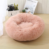 Darrahopens Pet Care > Dog Supplies Pet Dog Bedding Warm Plush Round Comfortable Nest Comfy Sleep kennel Pink M 70cm