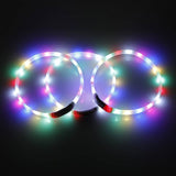 Darrahopens Pet Care > Dog Supplies Small 40CM LED Dog Collar USB Rechargeable Night Glow Flashing Light Up Safety Pet Collars
