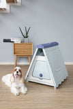 Darrahopens Pet Care > Dog Supplies Small Foldable Plastic Pet Dog Puppy Cat House Kennel Blue