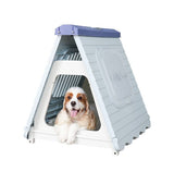 Darrahopens Pet Care > Dog Supplies Small Foldable Plastic Pet Dog Puppy Cat House Kennel Blue