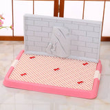 Darrahopens Pet Care > Dog Supplies Small Portable Dog Potty Training Tray Pet Puppy Toilet Trays Loo Pad Mat Pink