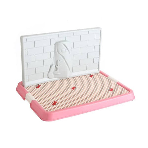 Darrahopens Pet Care > Dog Supplies Small Portable Dog Potty Training Tray Pet Puppy Toilet Trays Loo Pad Mat Pink