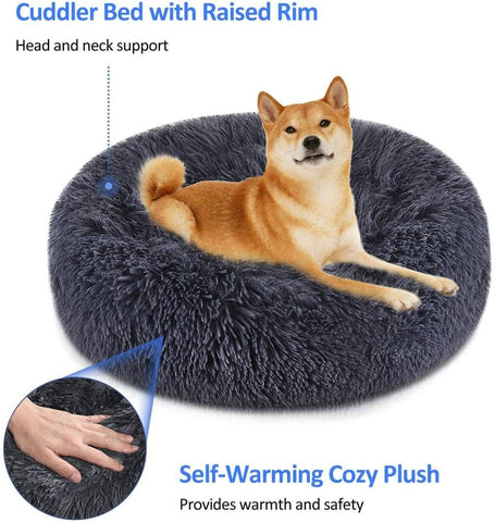 Darrahopens Pet Care > Dog Supplies Soft Dog Bed Round Washable Plush Pet Kennel Cat Bed Mat Sofa Small 50cm