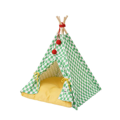 Darrahopens Pet Care > Dog Supplies Solid wood pet tent nest with removable mattress