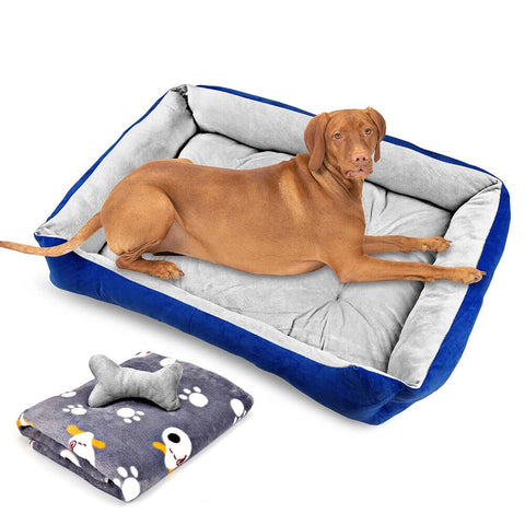 Darrahopens Pet Care > Dog Supplies Vaka Navy Dog Bed Pet Cat Calming Floor Mat Sleeping Cave Washable Extra Large 29701
