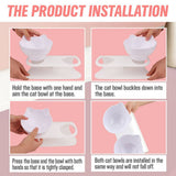 Darrahopens Pet Care > Dog Supplies White Double Cat Bowl Pet Bowls Stand Dog Elevated Feeder Food Water Raised Lifted