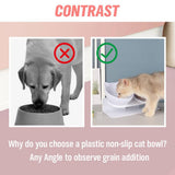 Darrahopens Pet Care > Dog Supplies White Double Cat Bowl Pet Bowls Stand Dog Elevated Feeder Food Water Raised Lifted