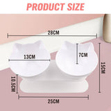 Darrahopens Pet Care > Dog Supplies White Double Cat Bowl Pet Bowls Stand Dog Elevated Feeder Food Water Raised Lifted