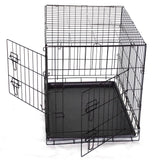 Darrahopens Pet Care > Dog Supplies YES4PETS 24' Collapsible Metal Dog Rabbit Crate Puppy Cage Cat Carrier With Divider