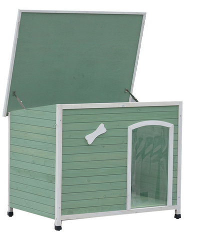 Darrahopens Pet Care > Dog Supplies YES4PETS Medium Timber Pet Dog Kennel House Puppy Wooden Timber Cabin With Stripe