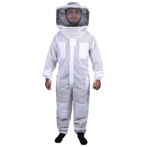 darrahopens Pet Care > Farm Supplies Beekeeping Bee Full Suit 3 Layer Mesh Ultra Cool Ventilated Round Head Beekeeping Protective Gear SIZE M