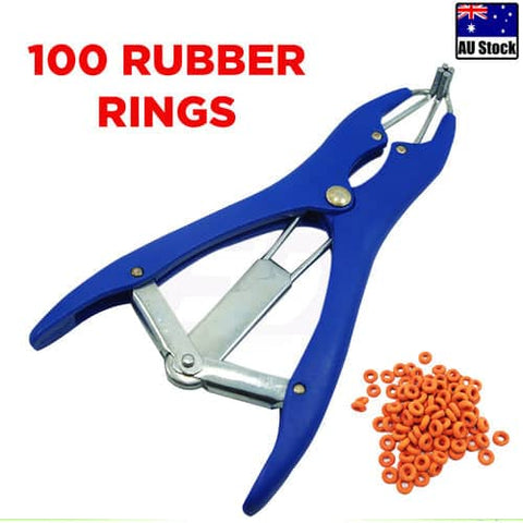 darrahopens Pet Care > Farm Supplies Cattle Lamb Sheep Elastrator Castrating Plier with 100 Rubber