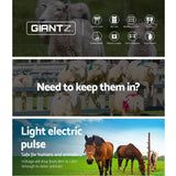 darrahopens Pet Care > Farm Supplies Giantz 5KM Solar Electric Fence Energiser Energizer 0.15J + 2000M Poly Fencing Wire Tape