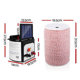 darrahopens Pet Care > Farm Supplies Giantz 8KM Solar Electric Fence Energiser Energizer 0.3J + 2000M Poly Fencing Wire Tape