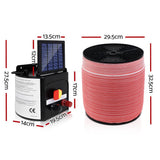 darrahopens Pet Care > Farm Supplies Giantz Electric Fence Energiser 3km Solar Powered Charger Set + 2000m Tape