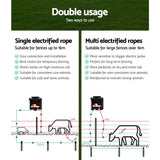 darrahopens Pet Care > Farm Supplies Giantz Electric Fence Energiser 3km Solar Powered Energizer Charger + 500m Tape
