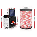 darrahopens Pet Care > Farm Supplies Giantz Electric Fence Energiser 3km Solar Powered Energizer Charger + 500m Tape