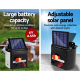 darrahopens Pet Care > Farm Supplies Giantz Electric Fence Energiser 5km Solar Powered 0.15j Set+ 1200m Tape