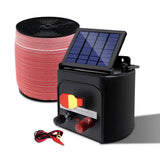 darrahopens Pet Care > Farm Supplies Giantz Electric Fence Energiser 5km Solar Powered 0.15j Set+ 1200m Tape