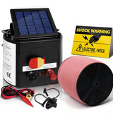 darrahopens Pet Care > Farm Supplies Giantz Electric Fence Energiser 5km Solar Powered 0.15j Set+ 1200m Tape