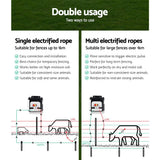 darrahopens Pet Care > Farm Supplies Giantz Electric Fence Energiser 8km Solar Powered Charger + 500m Polytape Rope