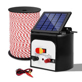 darrahopens Pet Care > Farm Supplies Giantz Electric Fence Energiser 8km Solar Powered Charger + 500m Polytape Rope