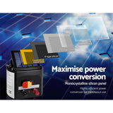 darrahopens Pet Care > Farm Supplies Giantz Electric Fence Energiser 8km Solar Powered Energizer Charger + 1200m Tape