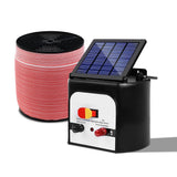 darrahopens Pet Care > Farm Supplies Giantz Electric Fence Energiser 8km Solar Powered Energizer Charger + 1200m Tape