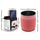 darrahopens Pet Care > Farm Supplies Giantz Electric Fence Energiser 8km Solar Powered Energizer Charger + 1200m Tape