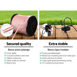darrahopens Pet Care > Farm Supplies Giantz Electric Fence Wire 400M Tape Fencing Roll Energiser Poly Stainless Steel