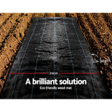 darrahopens Pet Care > Farm Supplies Instahut 3.66m x 50m Weedmat Weed Control Mat Woven Fabric Gardening Plant PE