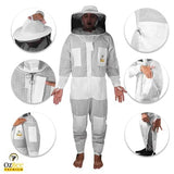 darrahopens Pet Care > Farm Supplies OZBee Premium Full Suit 3 Layer Mesh Ultra Cool Ventilated Round Head Beekeeping Protective Gear Size  5XL