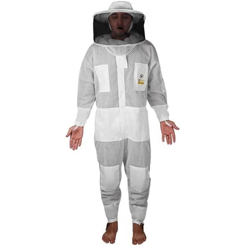 darrahopens Pet Care > Farm Supplies OZBee Premium Full Suit 3 Layer Mesh Ultra Cool Ventilated Round Head Beekeeping Protective Gear Size  5XL