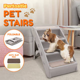 Darrahopens Pet Care Furtastic Foldable Pet Stairs in Grey - 50cm Dog Ladder Cat Ramp with Non-Slip Mat for Indoor and Outdoor Use