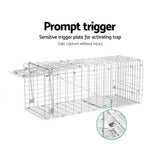 darrahopens Pet Care > Pest Control Humane Animal Trap Cage 108 x 40 x 45cm  - Silver