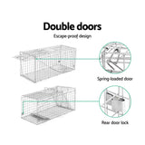 darrahopens Pet Care > Pest Control Humane Animal Trap Cage 108 x 40 x 45cm  - Silver