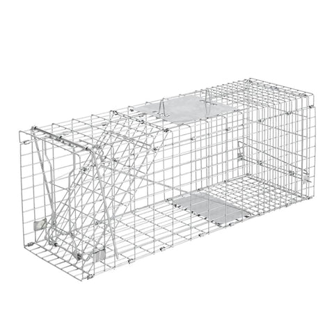 darrahopens Pet Care > Pest Control Humane Animal Trap Cage 94 x 34 x 36cm  - Silver