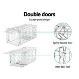darrahopens Pet Care > Pest Control Set of 2 Humane Animal Trap Cage 66 x 23 x 25cm  - Silver