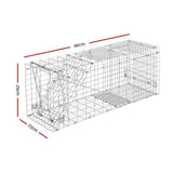 darrahopens Pet Care > Pest Control Set of 2 Humane Animal Trap Cage 66 x 23 x 25cm  - Silver