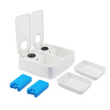 Darrahopens Pet Care > Pet Food 2x300ml Pet Double Timed Feeder - Dog Cat Puppy Kitten Mealtime Food Station