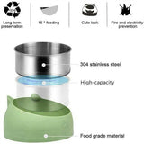 Darrahopens Pet Care > Pet Food Pet Dog Cat Food Bowl Raised No Slip Stainless Steel Tilted Water Food Feeder