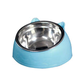 Darrahopens Pet Care > Pet Food Pet Dog Cat Food Bowl Raised No Slip Stainless Steel Tilted Water Food Feeder
