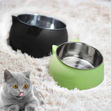 Darrahopens Pet Care > Pet Food Pet Dog Cat Food Bowl Raised No Slip Stainless Steel Tilted Water Food Feeder