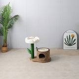 Darrahopens Pet Care > Toys CATIO Log Cat House With White Camelia Cat Scratching Tree