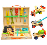Darrahopens Pet Care > Toys Children's pretend play build fix wood Toolbox Toy, Carpenter Traddie Set For toddlers and kids