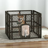 darrahopens Pet Care > Toys i.Pet Pet Dog Playpen Enclosure 4 Panel Fence Puppy Cage Plastic Play Pen Fold