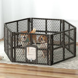 darrahopens Pet Care > Toys i.Pet Pet Dog Playpen Enclosure 6 Panel Fence Puppy Cage Plastic Play Pen Fold
