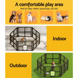 darrahopens Pet Care > Toys i.Pet Pet Dog Playpen Enclosure 6 Panel Fence Puppy Cage Plastic Play Pen Fold